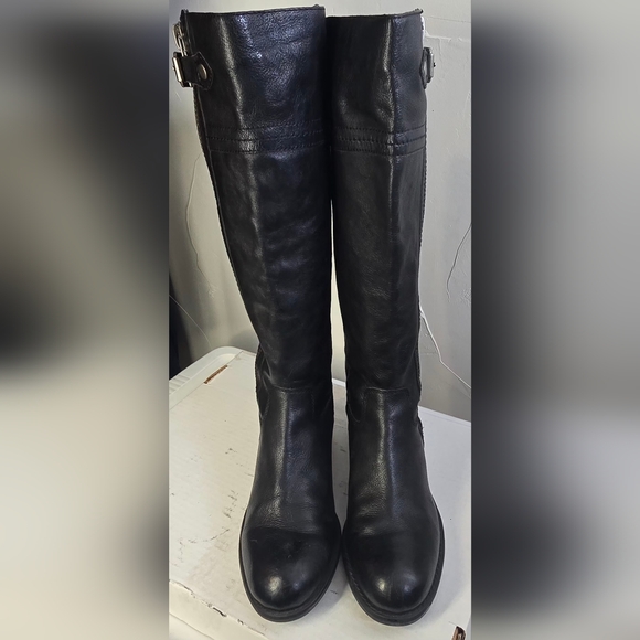 Franco Sarto Black Leather Boots 8 - Picture 9 of 11